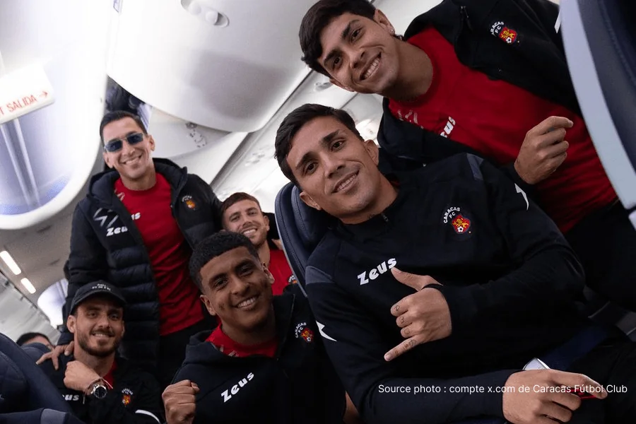 Jogadores do Caracas FC Copa Sul-Americana 2026 antes do Racing Club Caracas 22 de maio – Grupo E Avellaneda Argentina