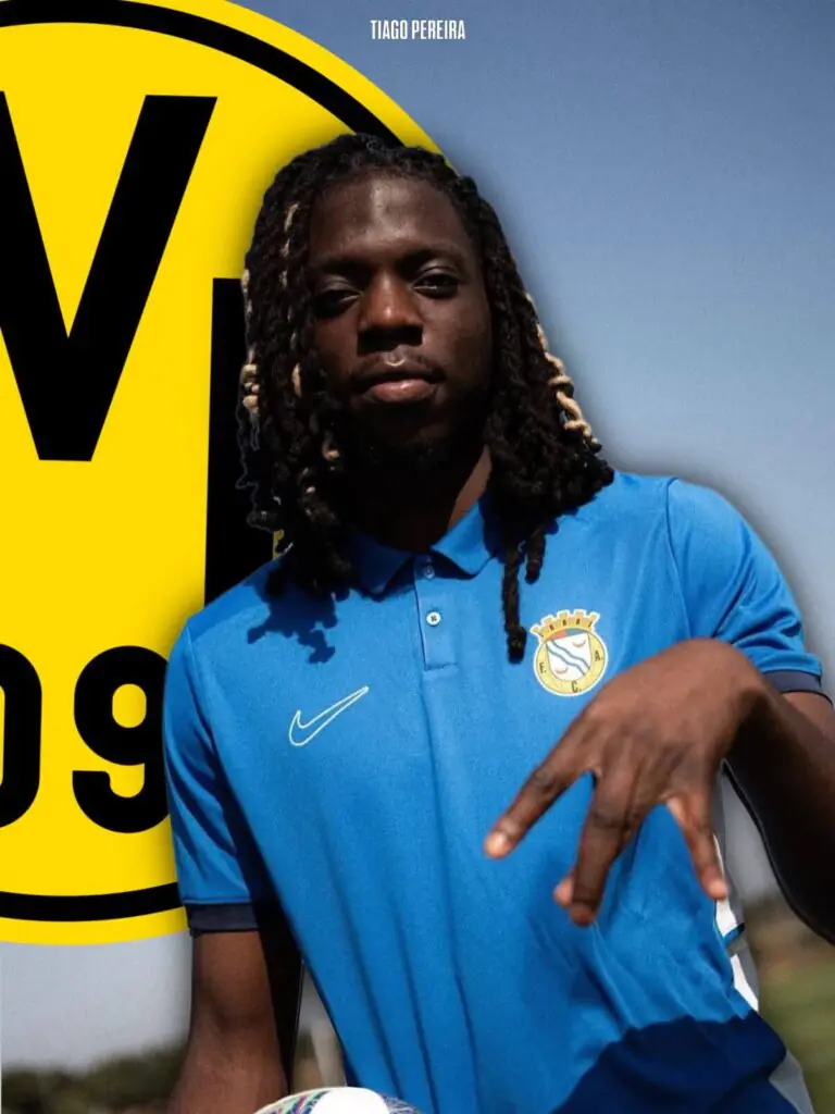 Bastien Meupiyou zagueiro central do FC Alverca alvo do Borussia Dortmund, transferência junho de 2026