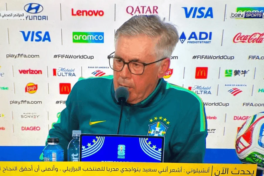 Carlo Ancelotti selecionador do Brasil em treino antes Brasil Marrocos Copa do Mundo 2026, New Jersey